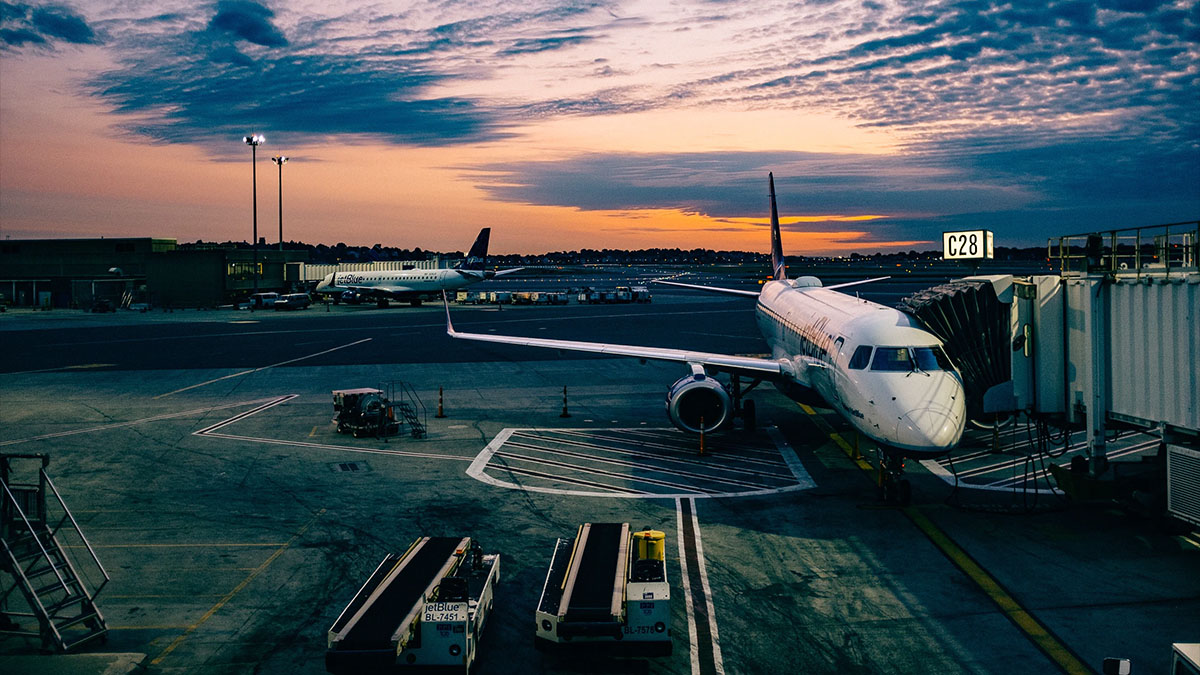 airplanes at airport terminal