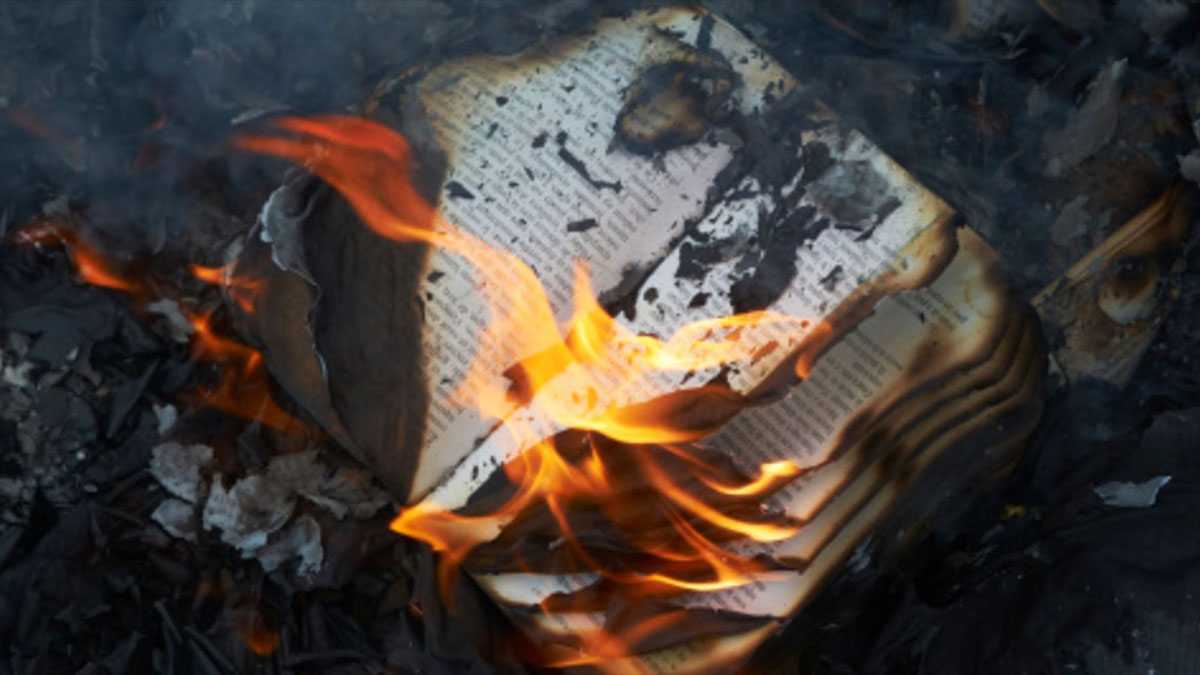 burning book