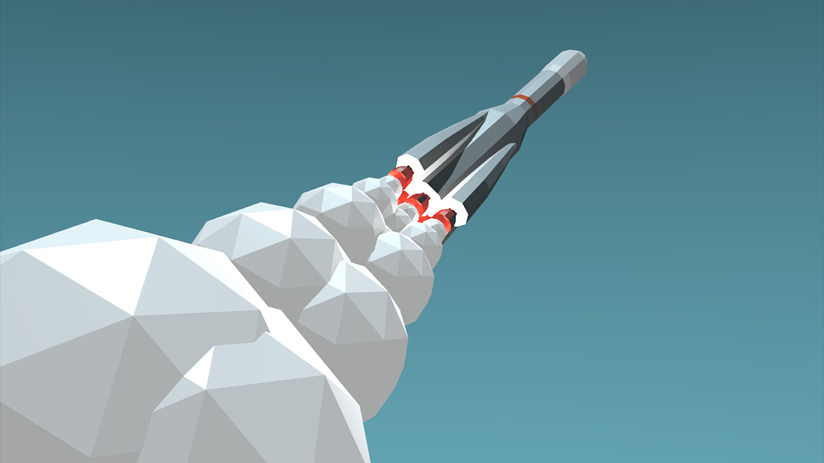 low poly rocket