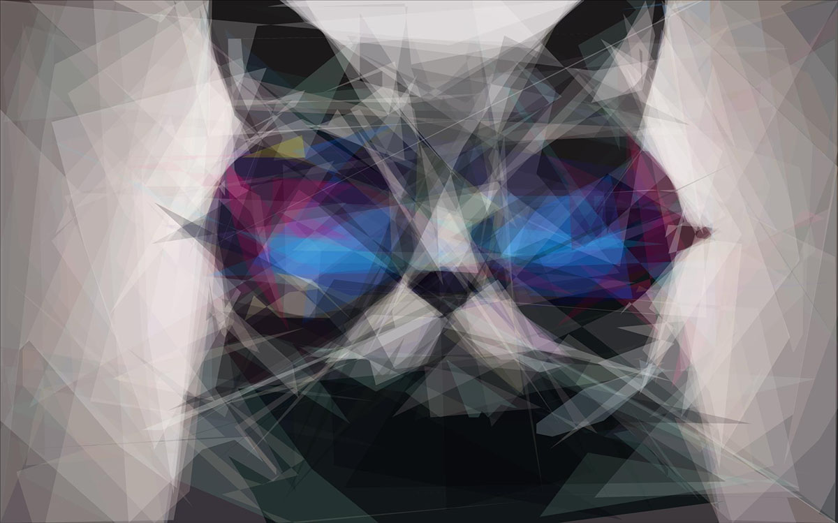 low poly-fied cat