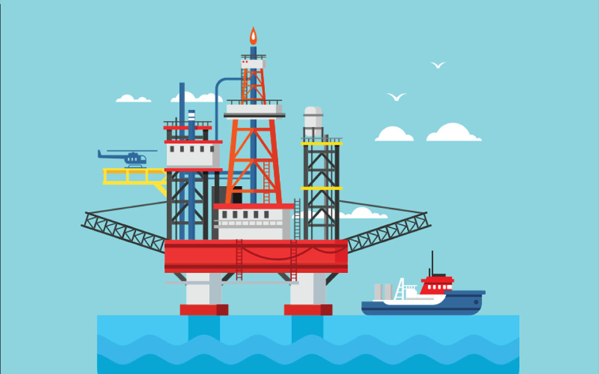 oil rig vector