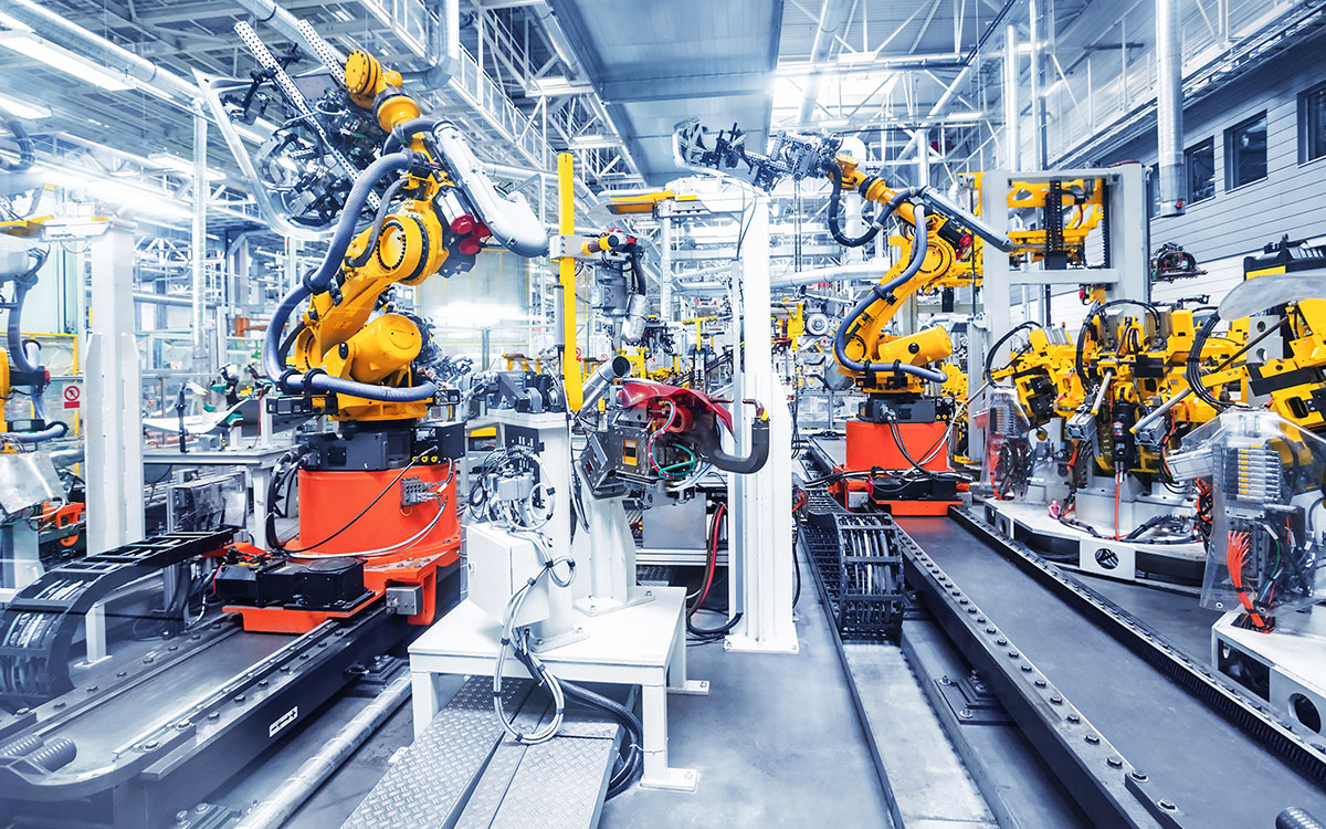 robots in car assembly plant