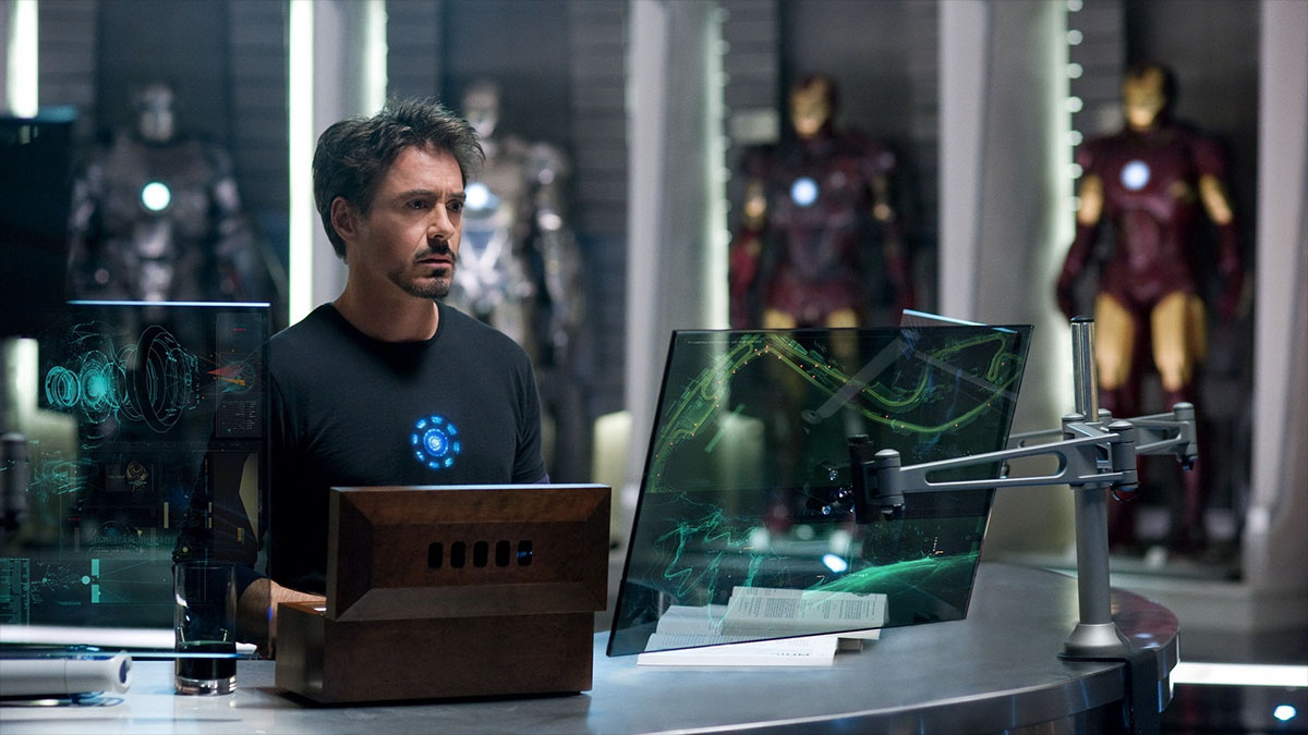 tony stark in lab