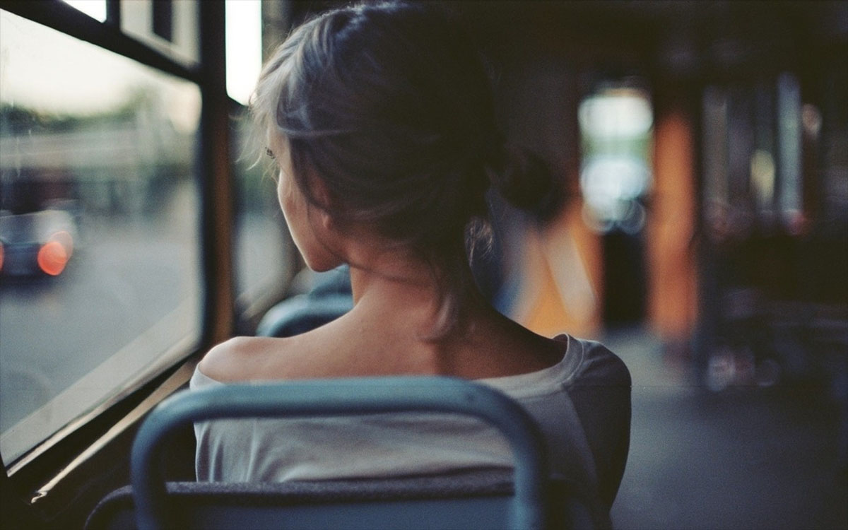 woman on bus