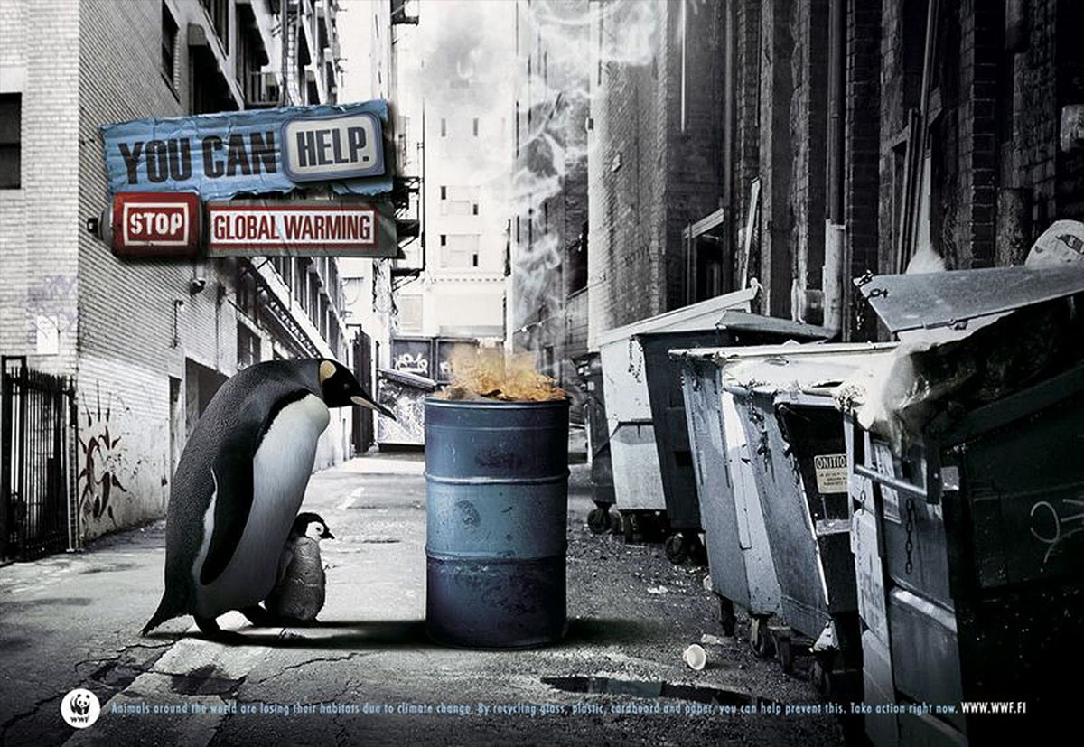 wwf global warming poster penguins